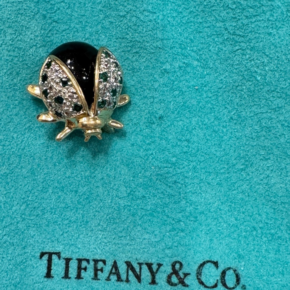 Black and gold Ladybug Brooch - Picture 4 of 6